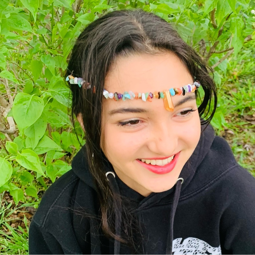 Real Crystal Clip In Head & Hair Pieces